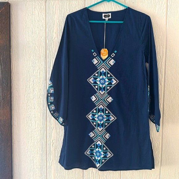 Mud Pie Boho Navy neck cover up medium - Picture 5 of 5